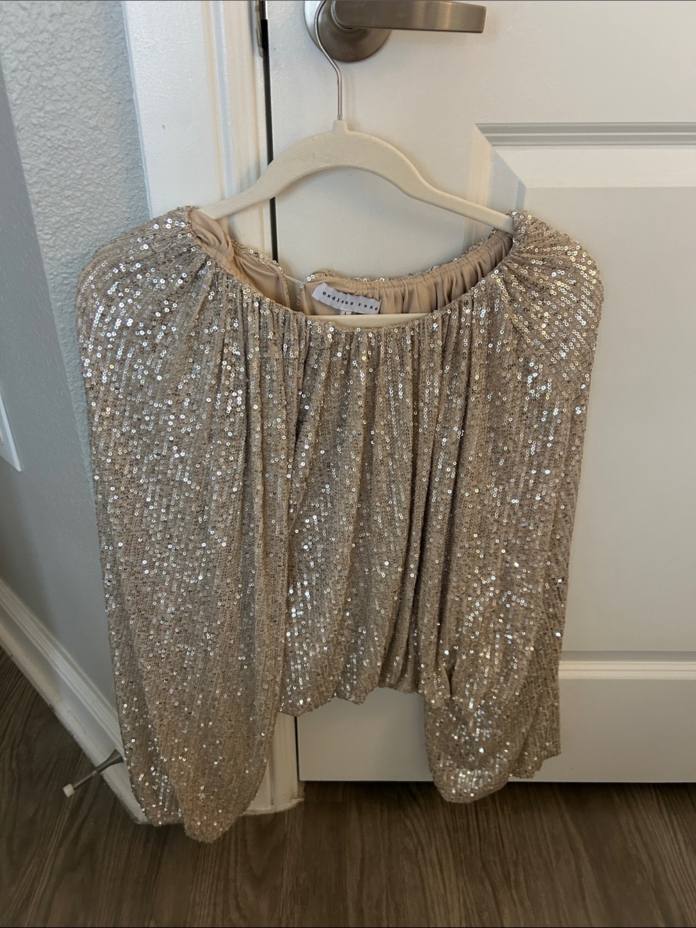 Endless Rose Champagne Sequin Top